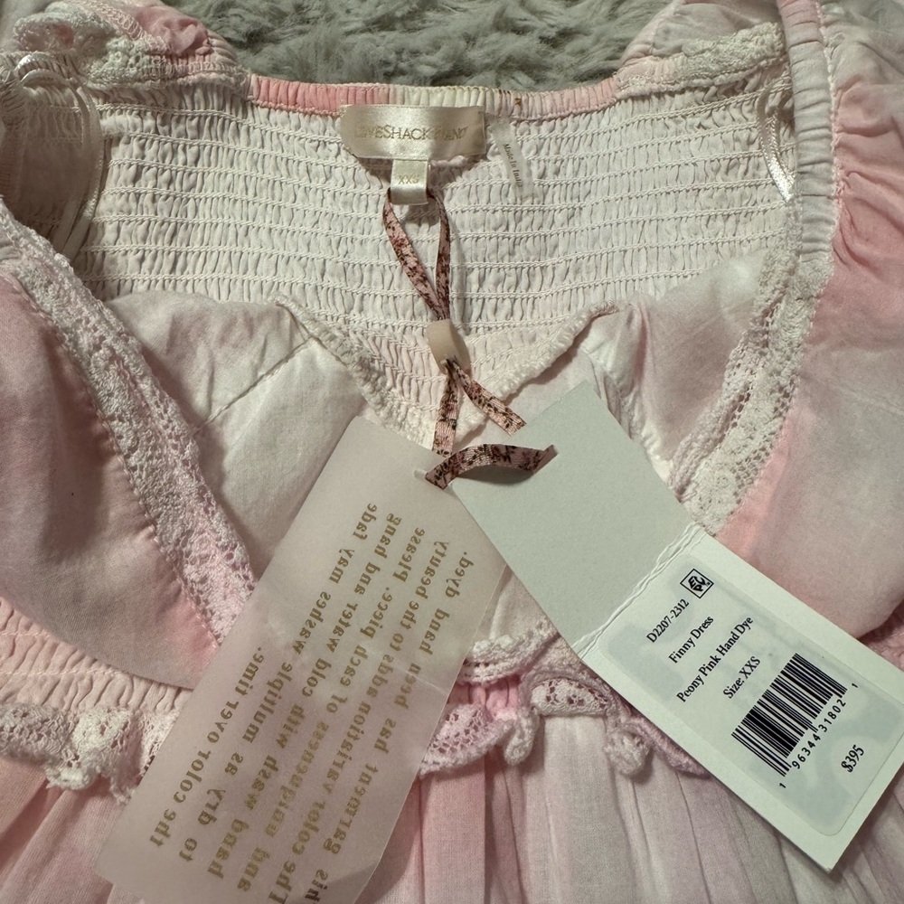 LoveShackFancy Peony Pink Hand Dyed Finny Dress - Picture 2 of 6